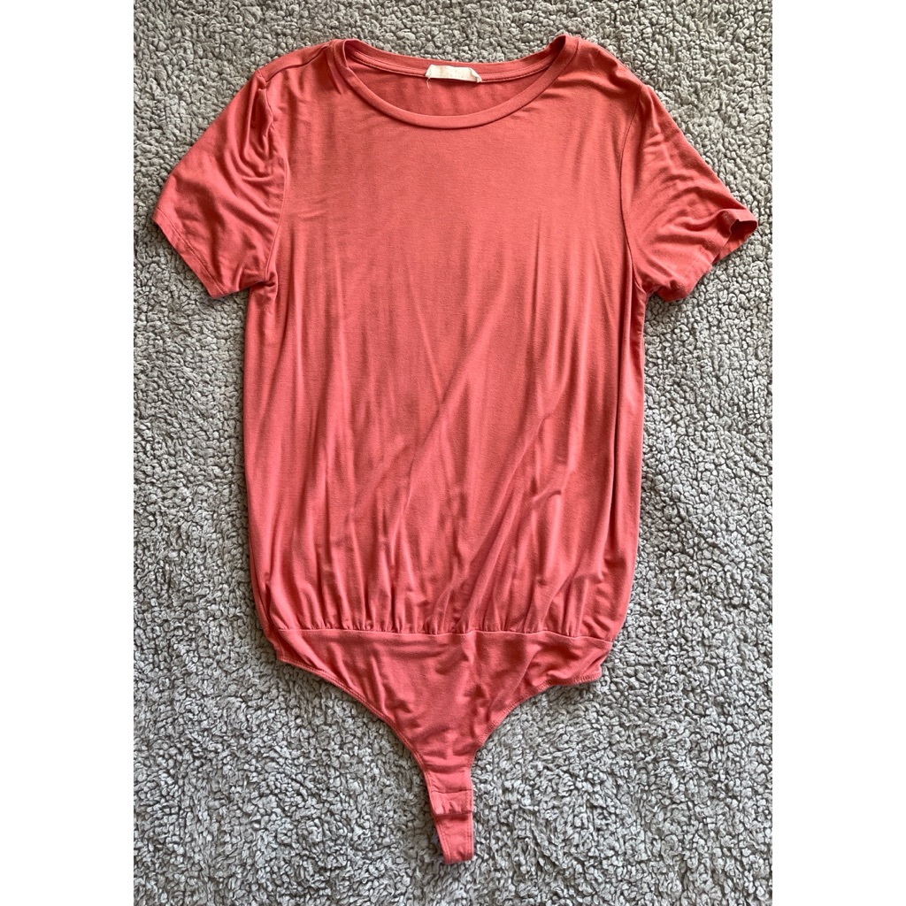 Elodie Medium Pink Short Sleeve Bodysuit.